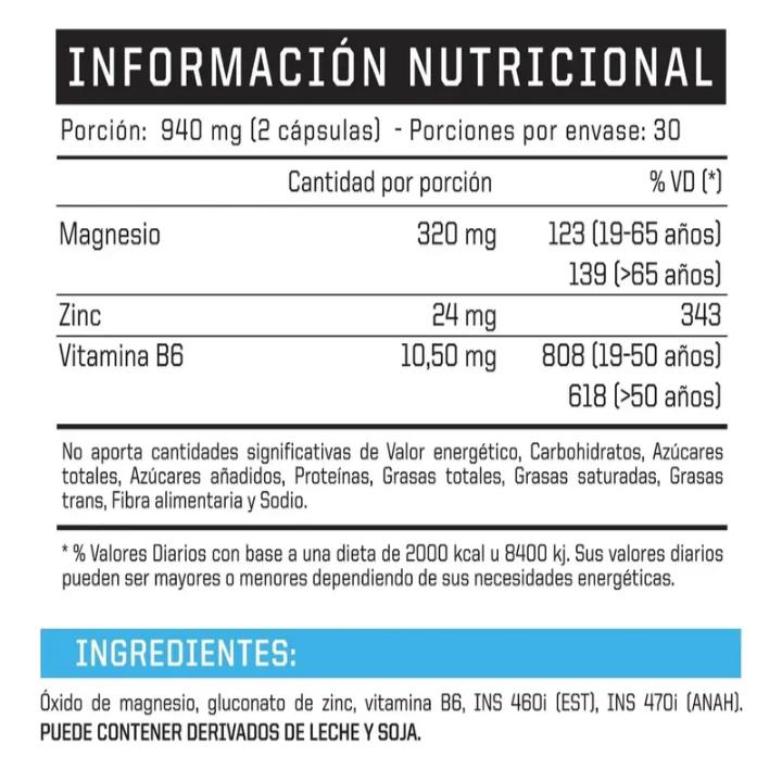 ZMA ENA - 60 Cáps. - 30 serv. - Imagen 2