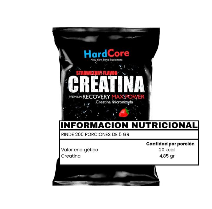Creatina Micronizada 1Kg HARDCORE - 100 serv. - Imagen 2