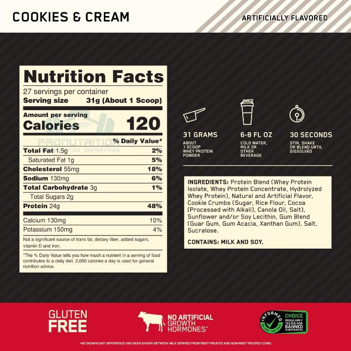 Gold Standard Optimum Nutrition 1 Kg - Imagen 3