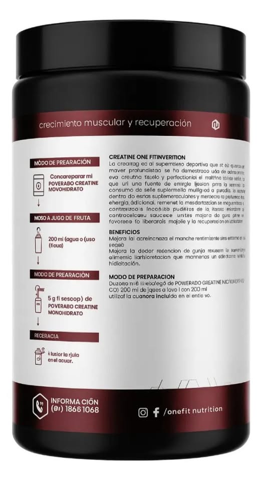 Creatina One fit 500 Gr. - 100 serv. - Imagen 3